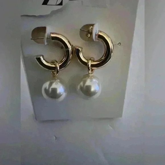 🔥🔥Zara Pearly bead hoop earring - Picture 9 of 9